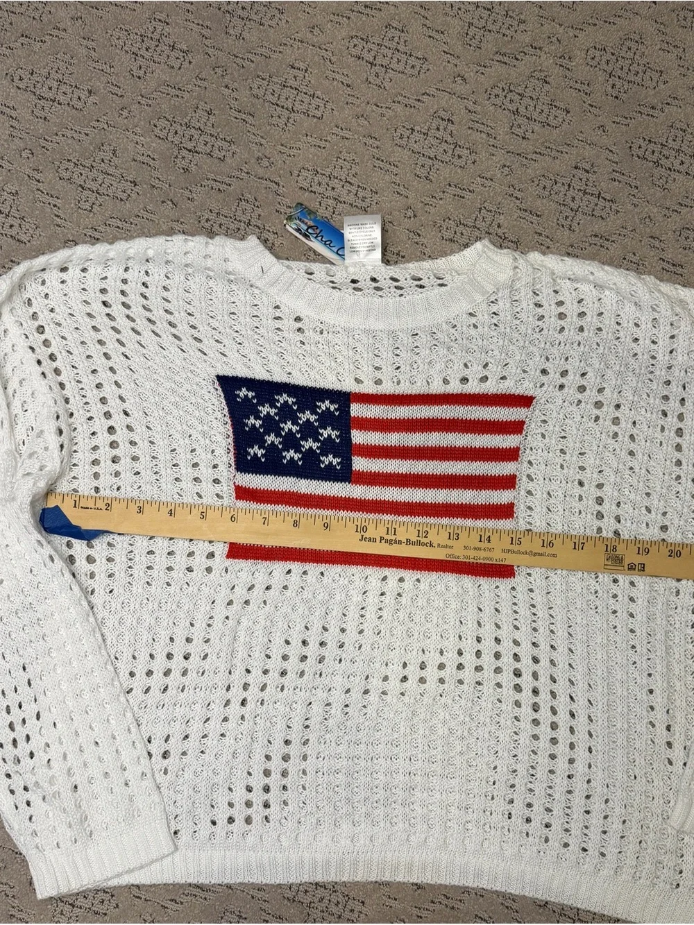 Cha Cha L NWT Knit Tank with American Flag Patch